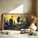Knight and Horse in Ancient Tombstones Historical Oil Painting - image 6