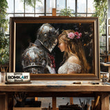 Knight and Women Historical Oil Painting - image 2