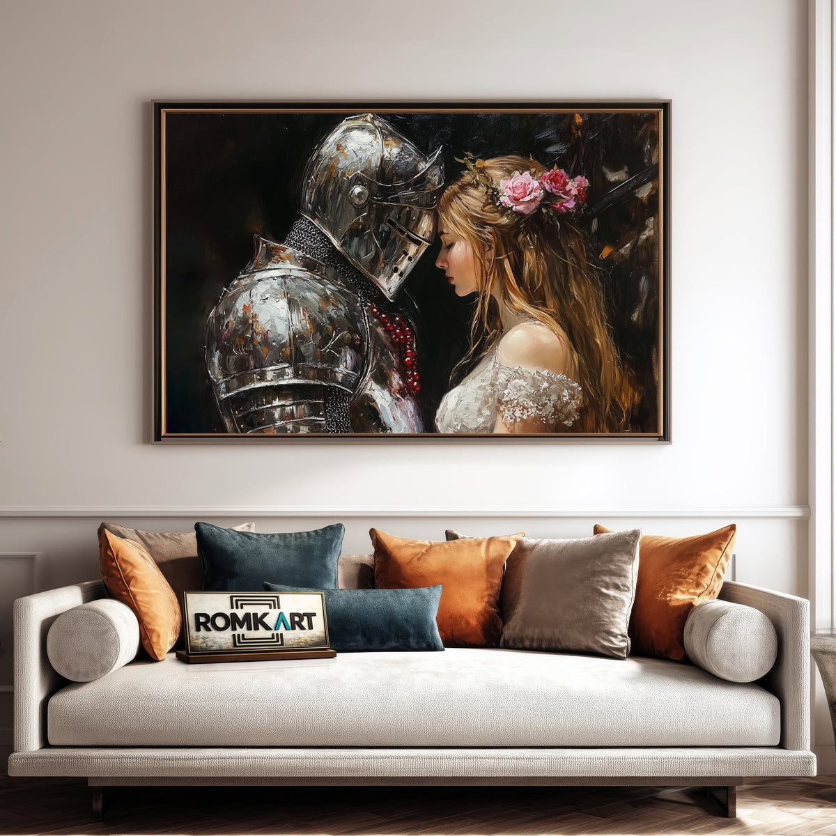 Knight and Women Historical Oil Painting - image 4