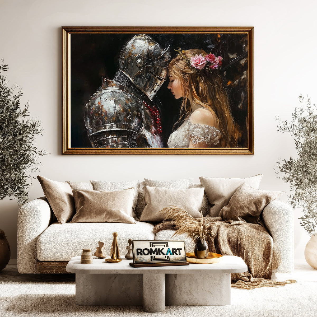 Knight and Women Historical Oil Painting - image 5