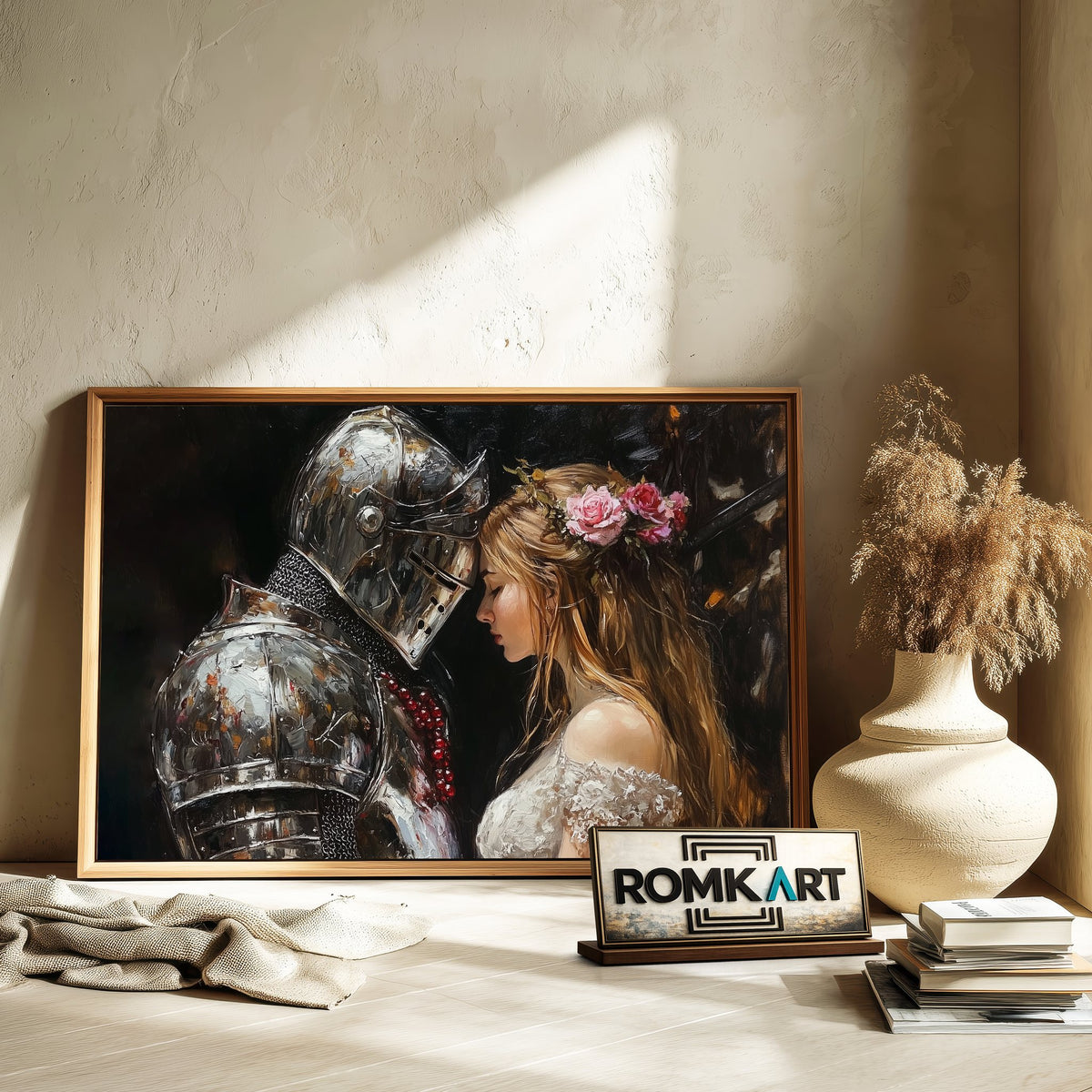Knight and Women Historical Oil Painting - image 6