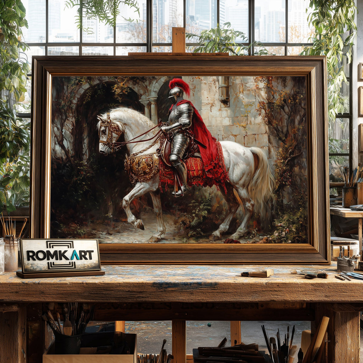 Knight in Shining Armor Historical Oil Painting - image 2