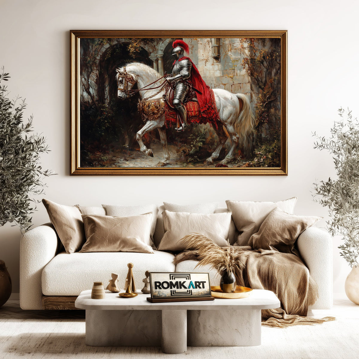 Knight in Shining Armor Historical Oil Painting - image 5