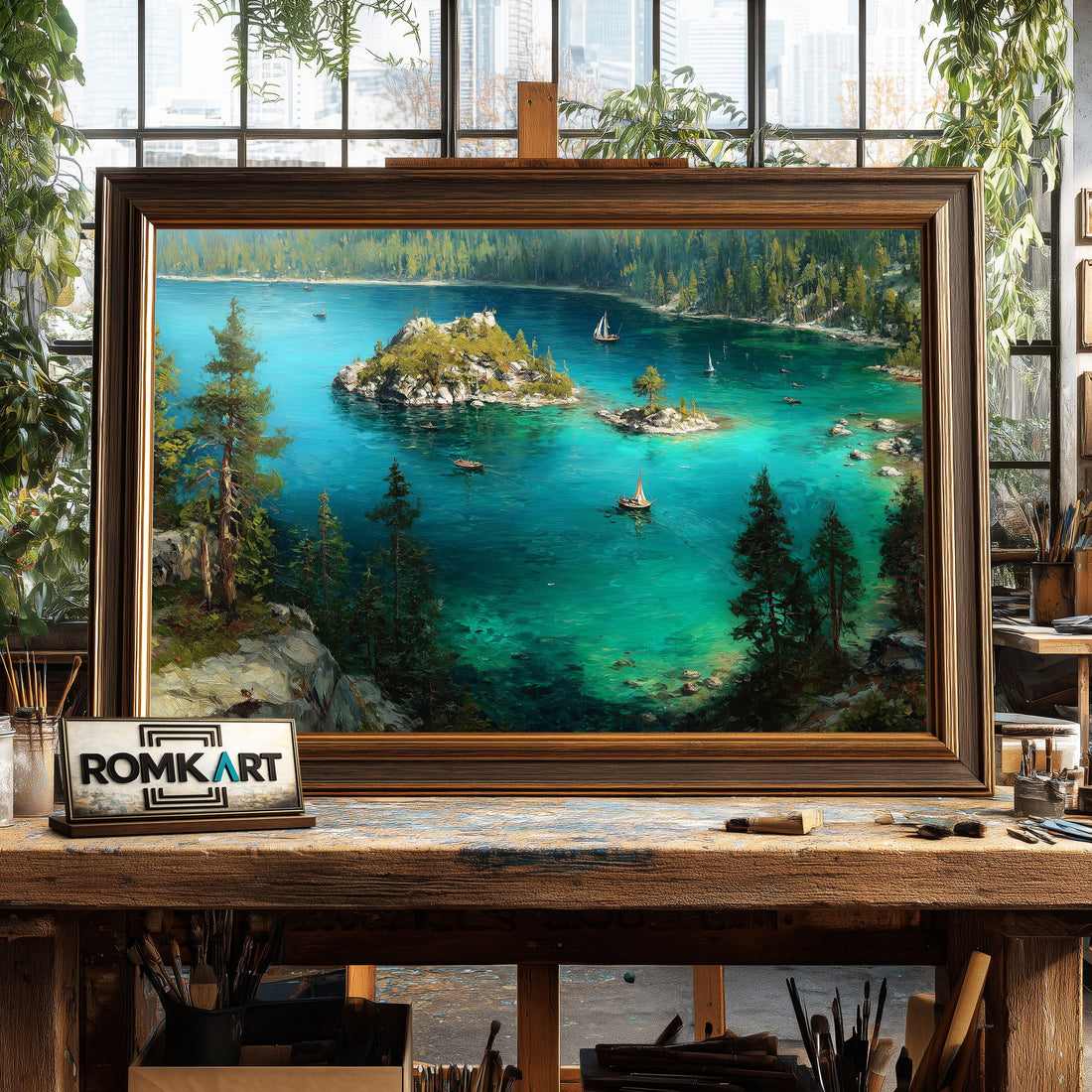 Lake Tahoe 1 hand-painted oil painting on canvas