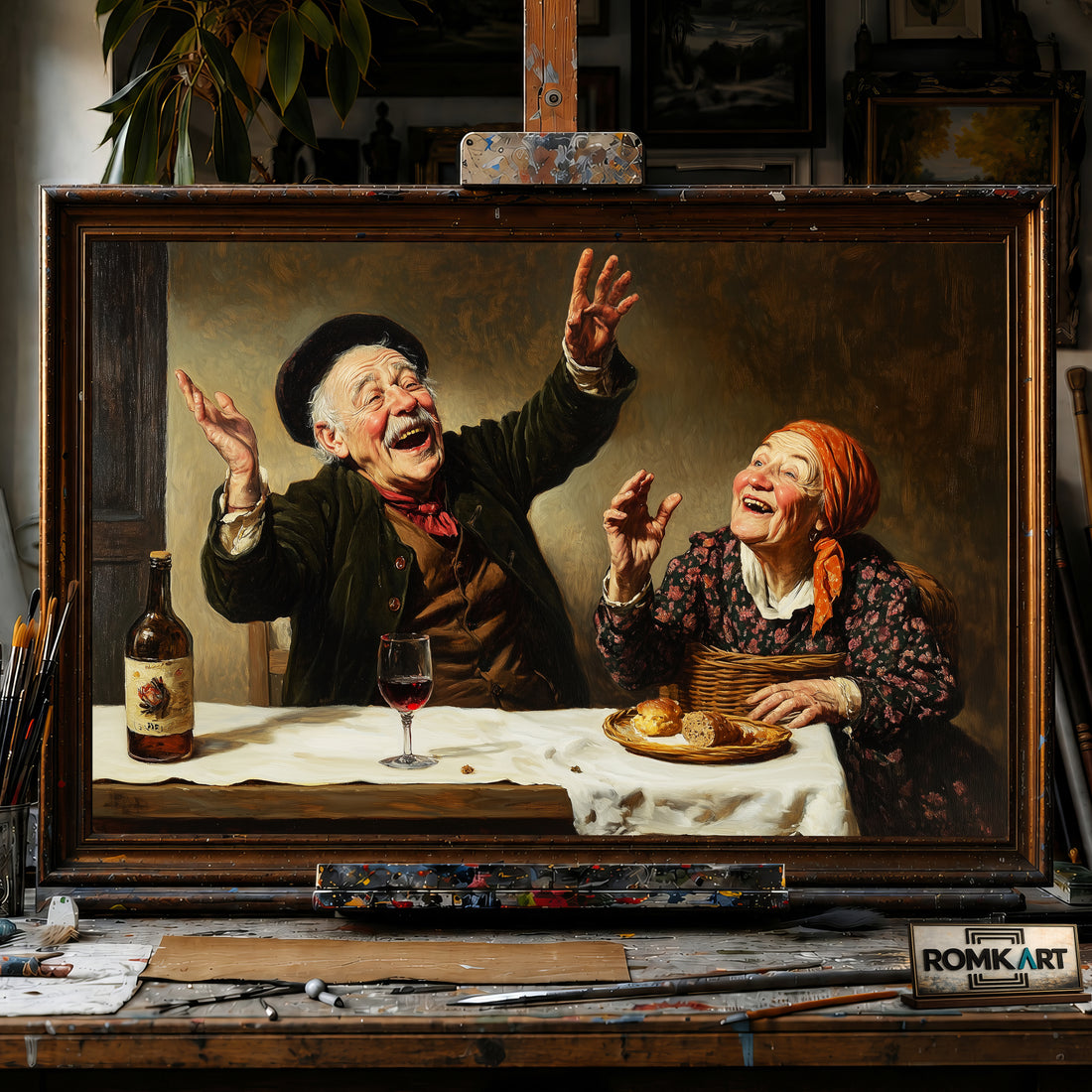 Laughter in Simplicity hand-painted oil painting on canvas