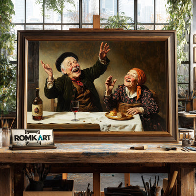 Laughter in Simplicity Figurative Oil Painting - image 2