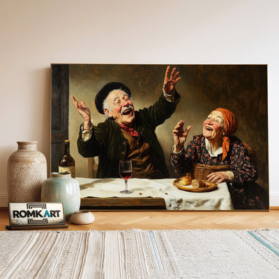 Laughter in Simplicity Figurative Oil Painting - image 3