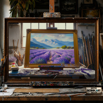 Lavender Field at Provence hand-painted oil painting on canvas