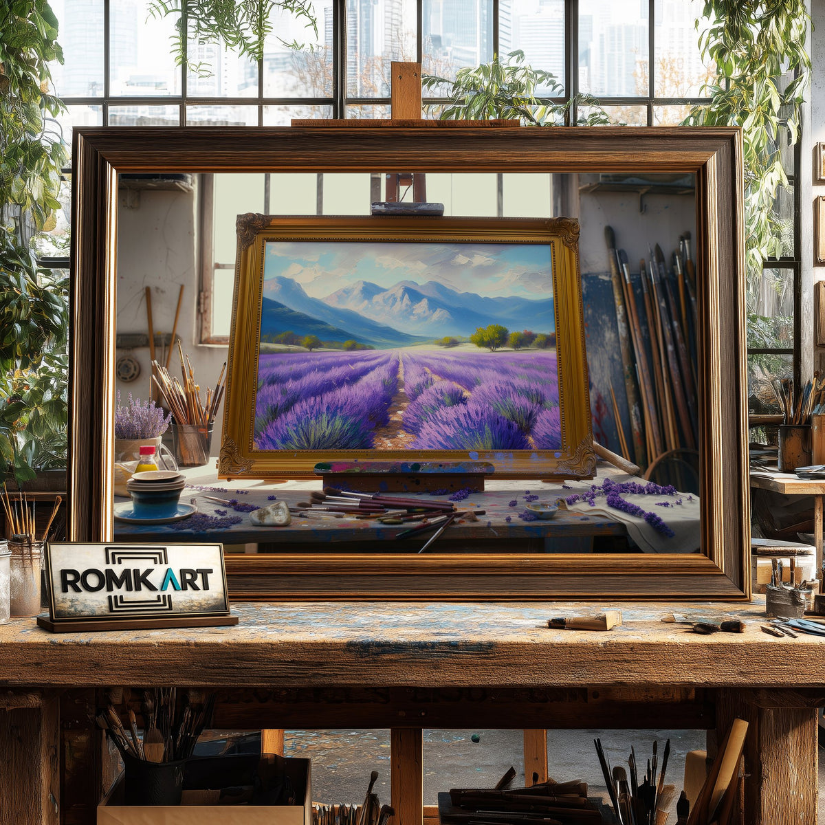Lavender Field at Provence Floral Oil Painting - image 2