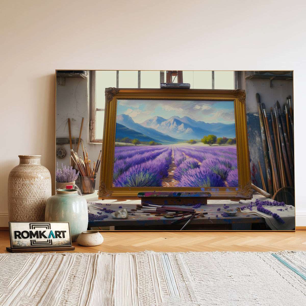 Lavender Field at Provence Floral Oil Painting - image 3