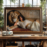 Lion and Cleopatra Historical Oil Painting - image 2