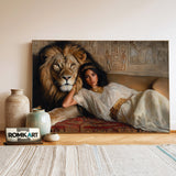 Lion and Cleopatra Historical Oil Painting - image 3
