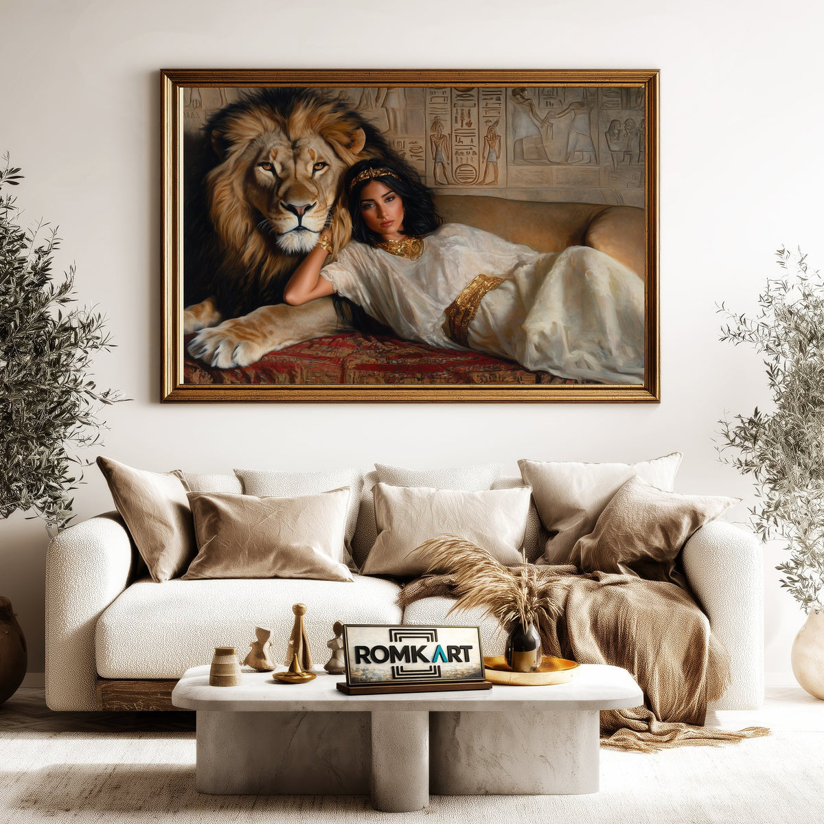 Lion and Cleopatra Historical Oil Painting - image 5