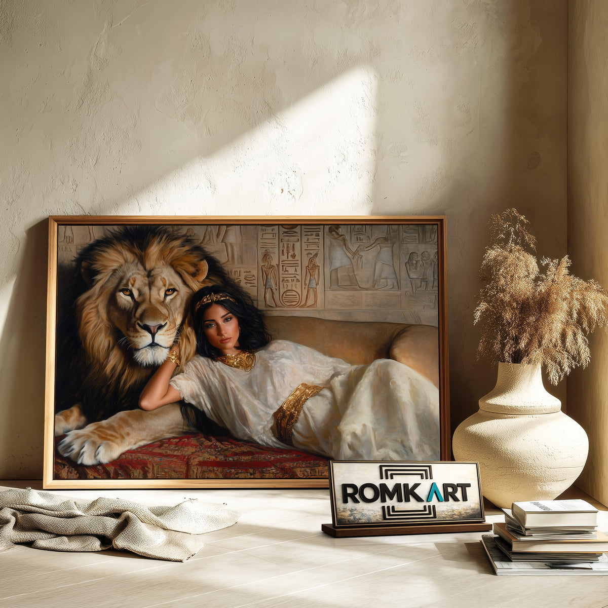 Lion and Cleopatra Historical Oil Painting - image 6