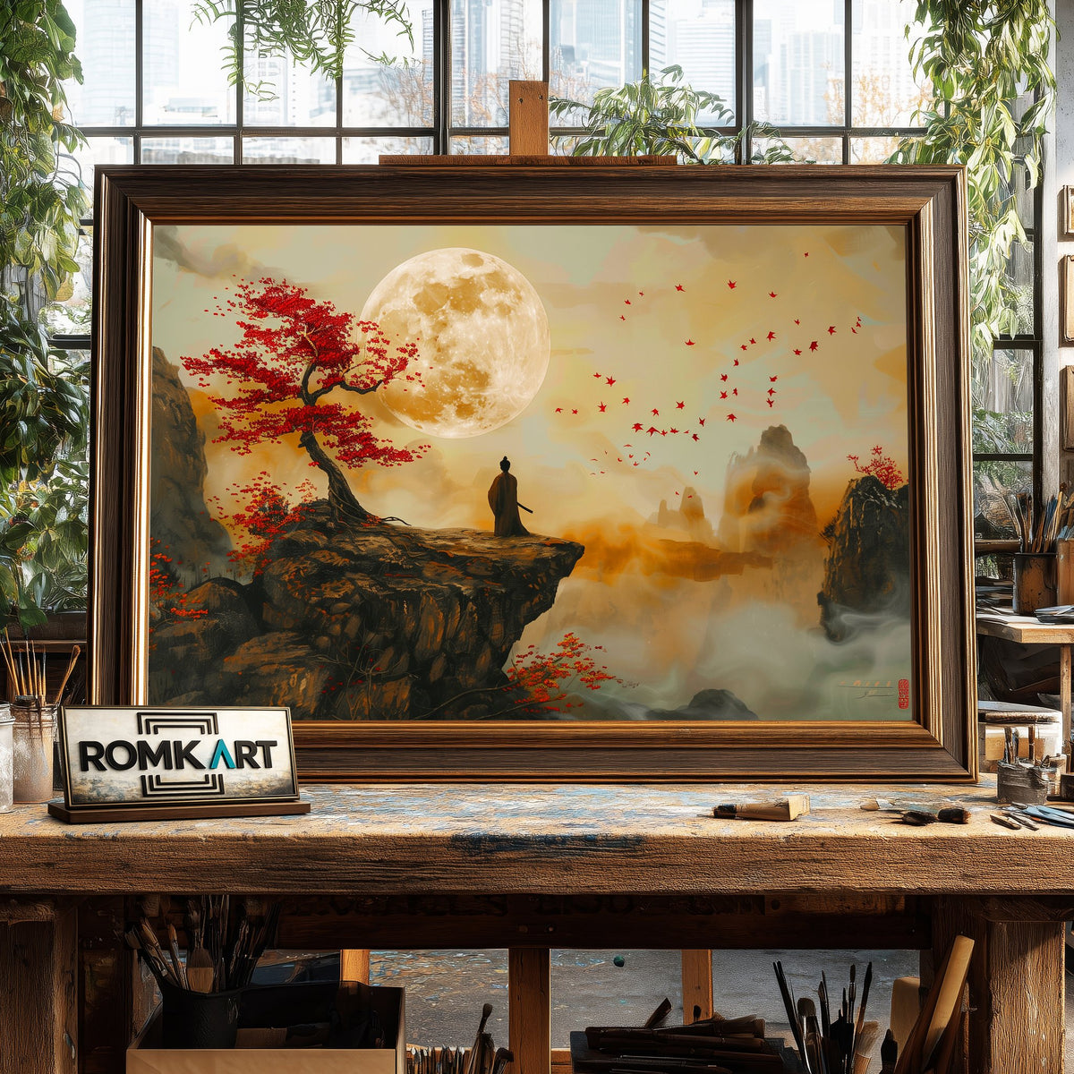 Lonely Samurai Historical Oil Painting - image 2