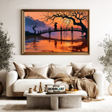Lonely Samurai Silhouette Historical Oil Painting - image 5