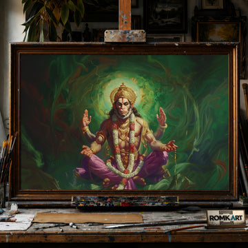Lord Hanuman hand-painted oil painting on canvas