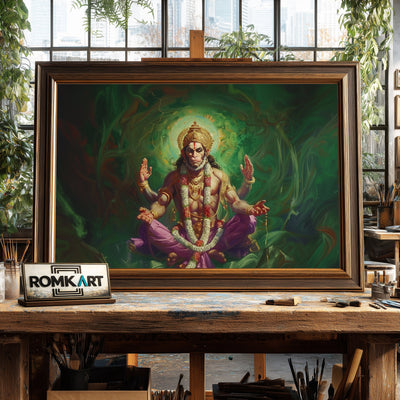 Lord Hanuman Hindu Oil Painting - image 2