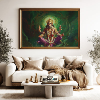 Lord Hanuman Hindu Oil Painting - image 5