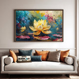Lotus Flower Blooming Floral Oil Painting - image 4