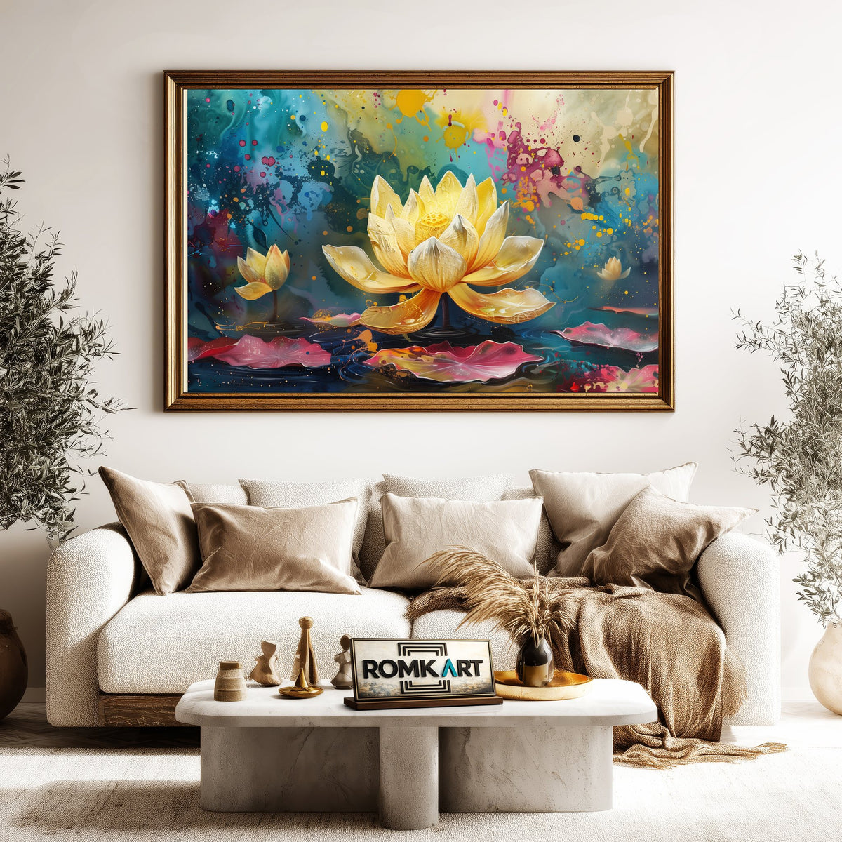 Lotus Flower Blooming Floral Oil Painting - image 5