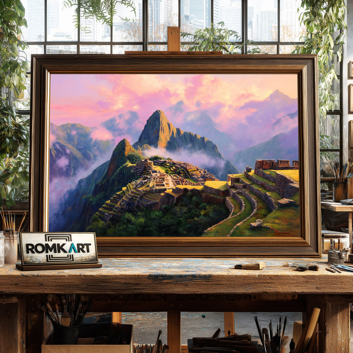 Machu Picchu at Sunrise Landscape Oil Painting - image 2