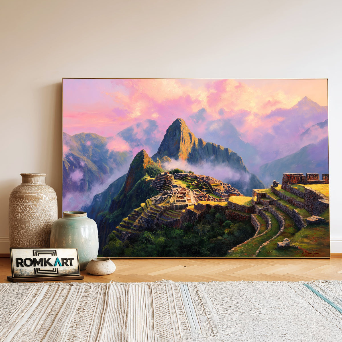 Machu Picchu at Sunrise Landscape Oil Painting - image 3