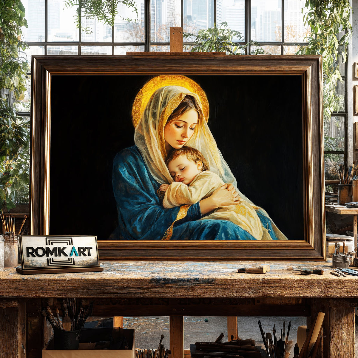 Madonna and Child Art Christian Oil Painting - image 2