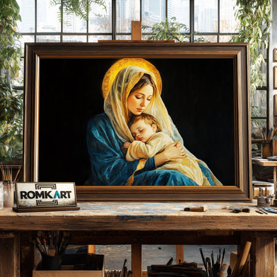Madonna and Child Art Christian Oil Painting - image 2