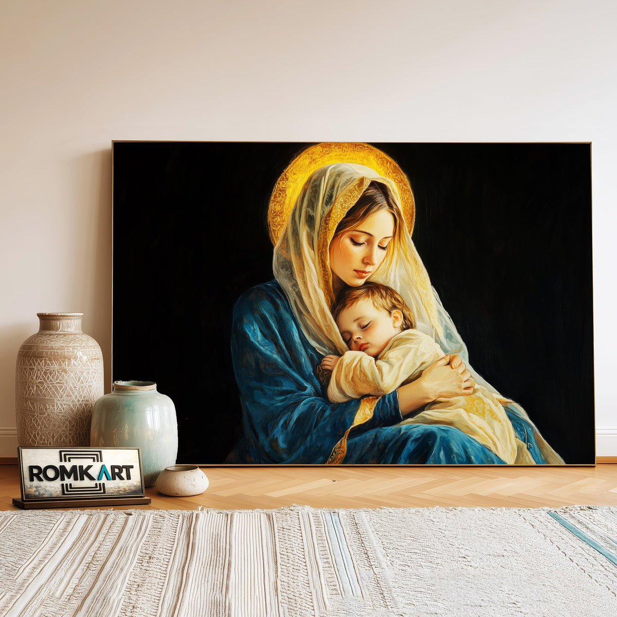 Madonna and Child Art Christian Oil Painting - image 3