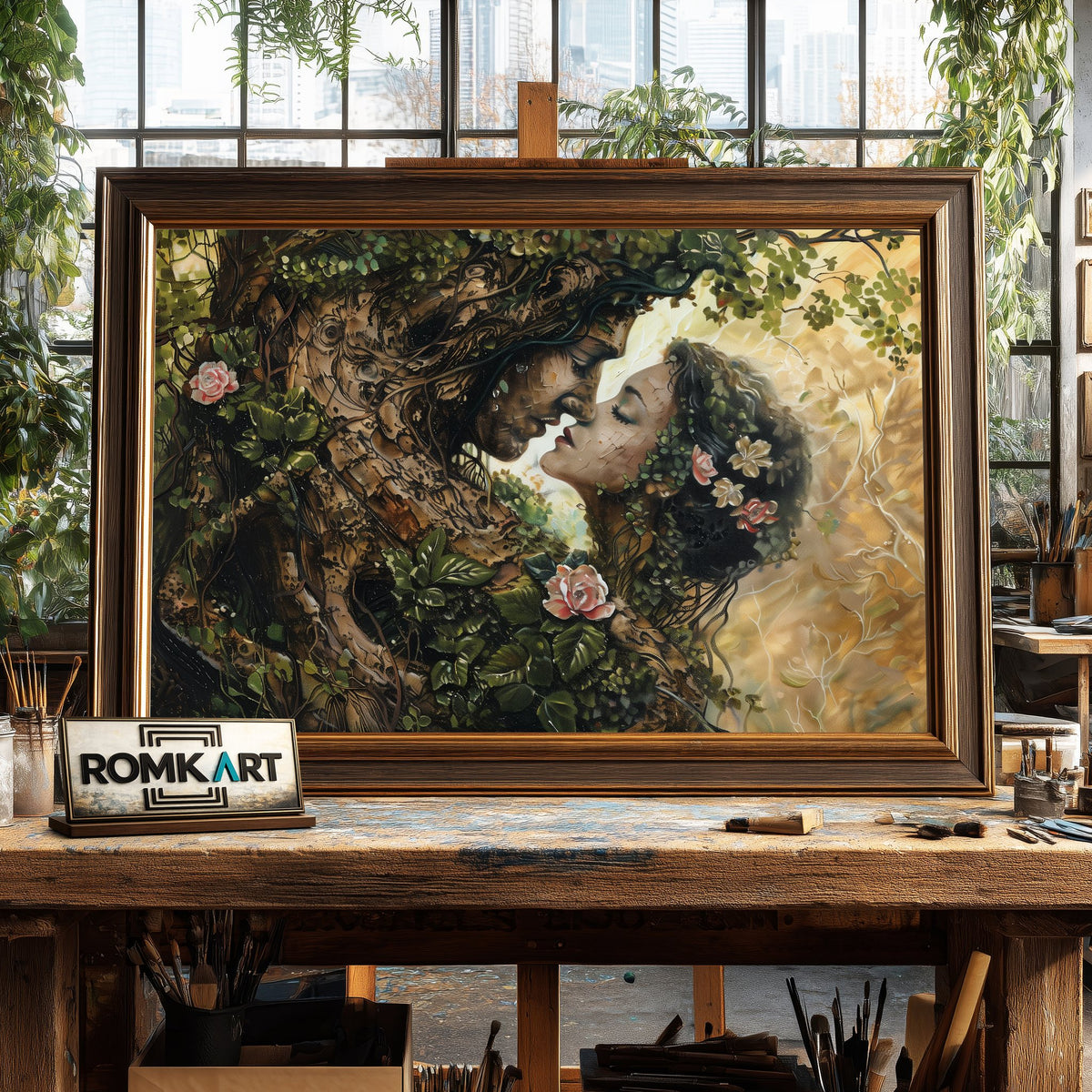 Magical Tree Couple Forest Landscape Oil Painting - image 2