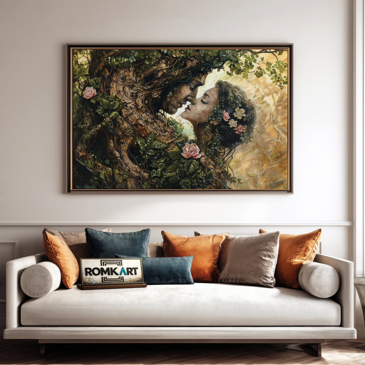 Magical Tree Couple Forest Landscape Oil Painting - image 4
