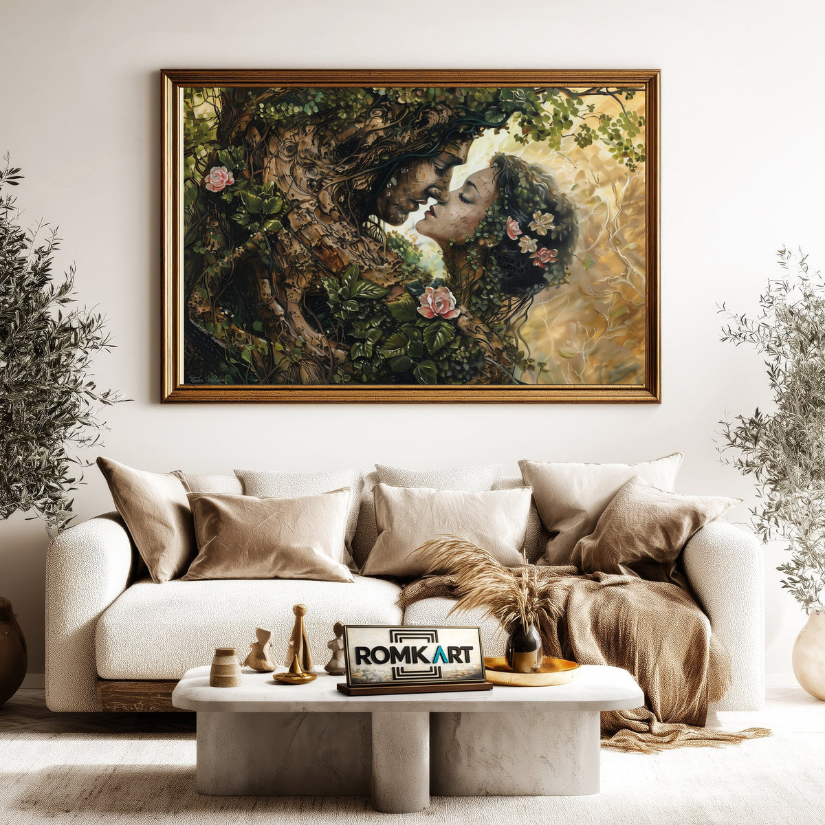 Magical Tree Couple Forest Landscape Oil Painting - image 5