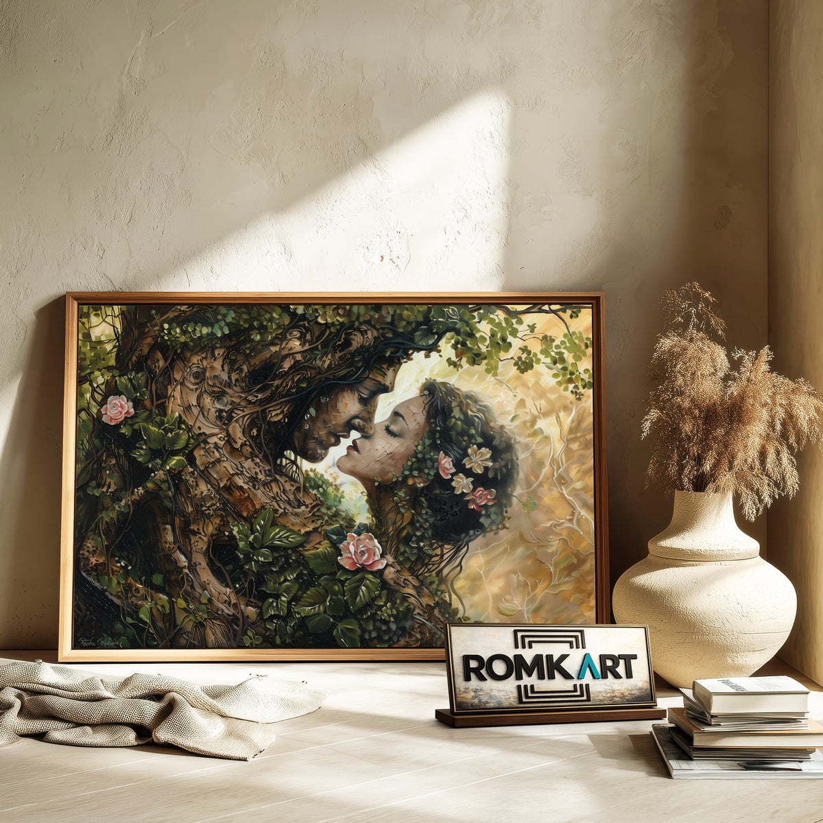 Magical Tree Couple Forest Landscape Oil Painting - image 6