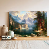 Majestic 19th century American Landscape Historical Oil Painting - image 3
