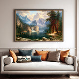 Majestic 19th century American Landscape Historical Oil Painting - image 4