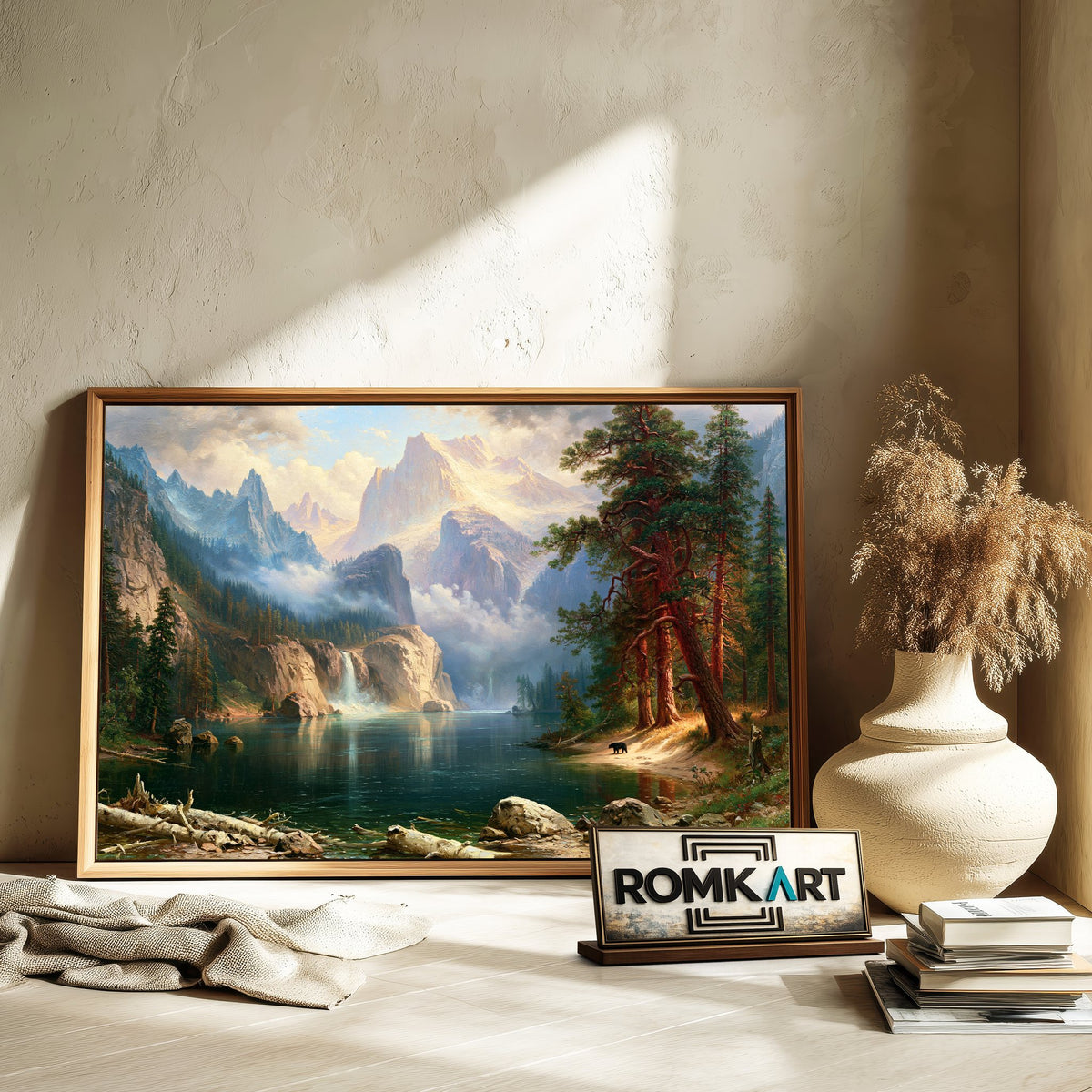 Majestic 19th century American Landscape Historical Oil Painting - image 6
