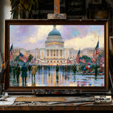 Majestic American Capitol hand-painted oil painting on canvas