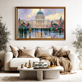 Majestic American Capitol Architectural Oil Painting - image 5