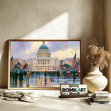 Majestic American Capitol Architectural Oil Painting - image 6