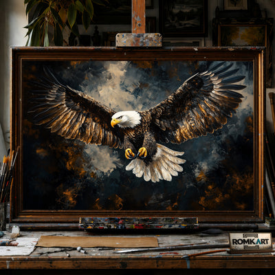 Majestic Bald Eagle hand-painted oil painting on canvas