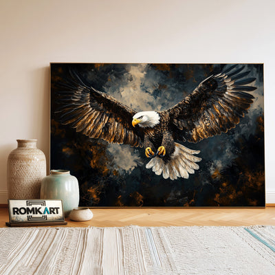 Majestic Bald Eagle Bird Oil Painting - image 3