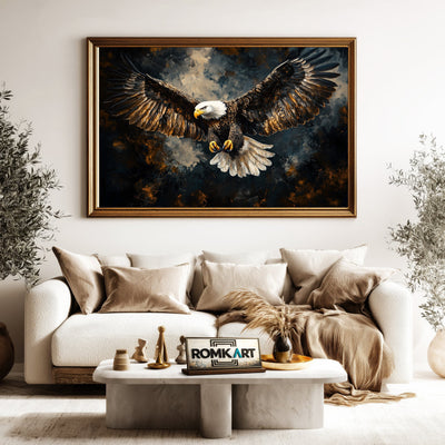 Majestic Bald Eagle Bird Oil Painting - image 5