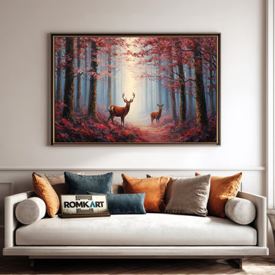 Majestic Deer Mystical Forest Wildlife Oil Painting - image 4