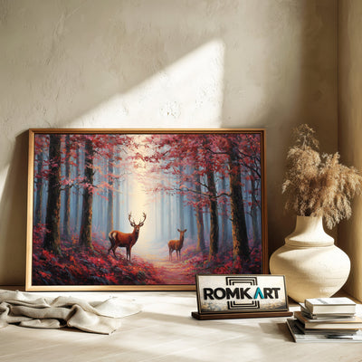 Majestic Deer Mystical Forest Wildlife Oil Painting - image 6