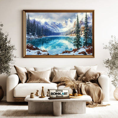 Majestic Glacial Lake Waterscape Oil Painting - image 5