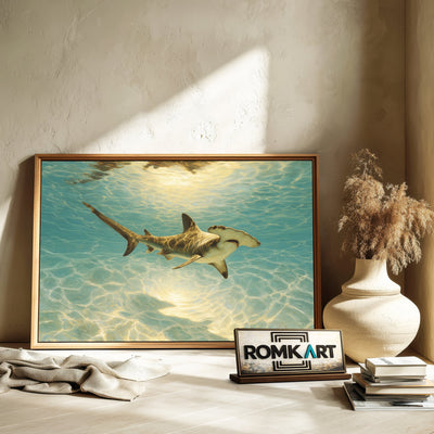 Majestic Hammerhead Shark Marine Life Oil Painting - image 6