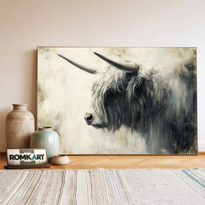 Majestic Highland Cow Farm Animal Oil Painting - image 3