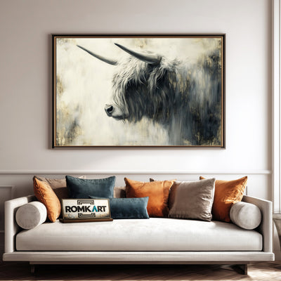 Majestic Highland Cow Farm Animal Oil Painting - image 4