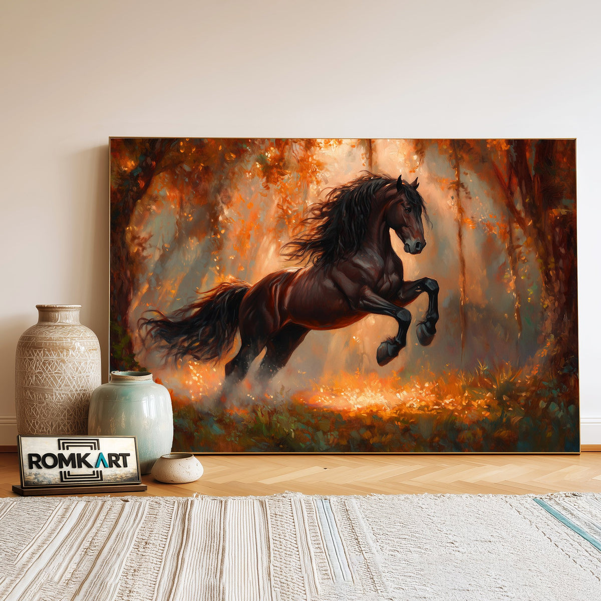 Majestic Horse Equestrian Oil Painting - image 3